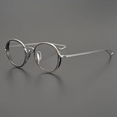 Gene Retro Round Titanium Ultra-Light Glasses Frame Round Frames Southood Bronze-Silver 