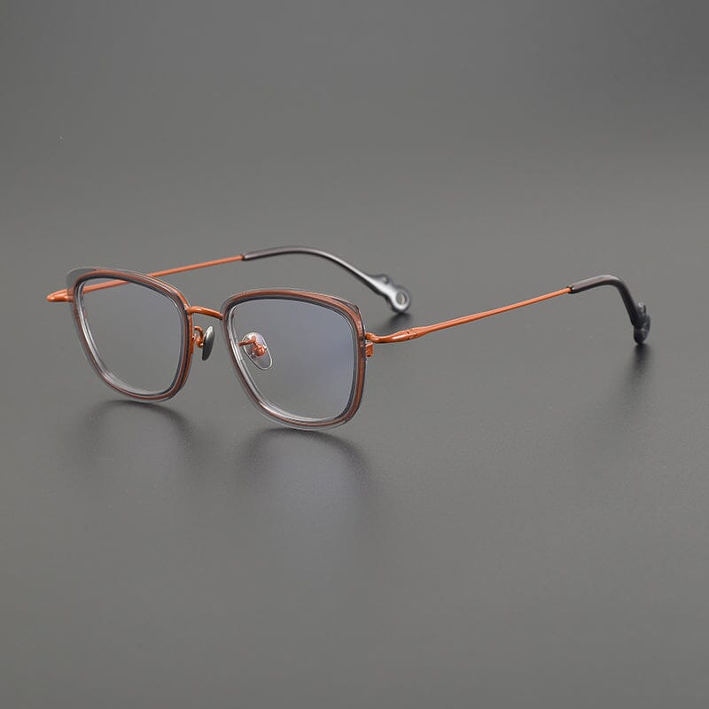 Genki Vintage Rectangle Glasses Frame Rectangle Frames Southood Gray Orange 