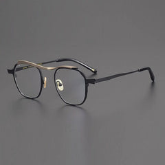 Gifford Retro Titanium Eyeglasses Frame Geometric Frames Southood Black Gold 