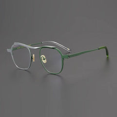 Gifford Retro Titanium Eyeglasses Frame Geometric Frames Southood Silver Green 