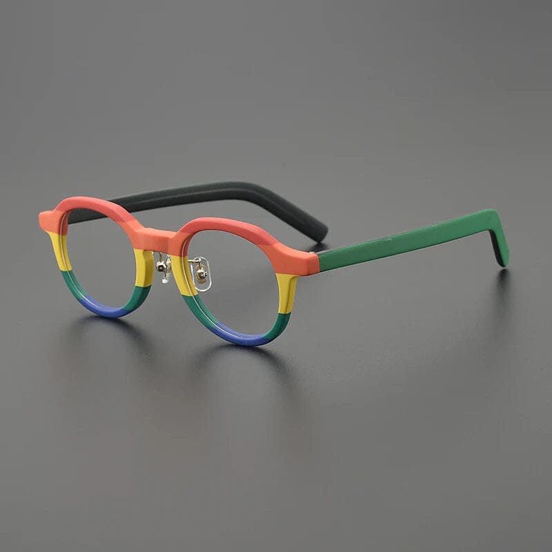 Gijs Retro Round Glasses Frame Round Frames Southood Matte Red Stripe 
