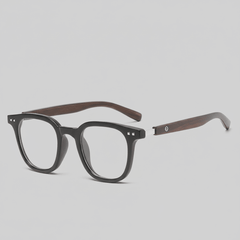 Gino TR90 Vintage Eyeglasses Frame Rectangle Frames Southood Matte Black 