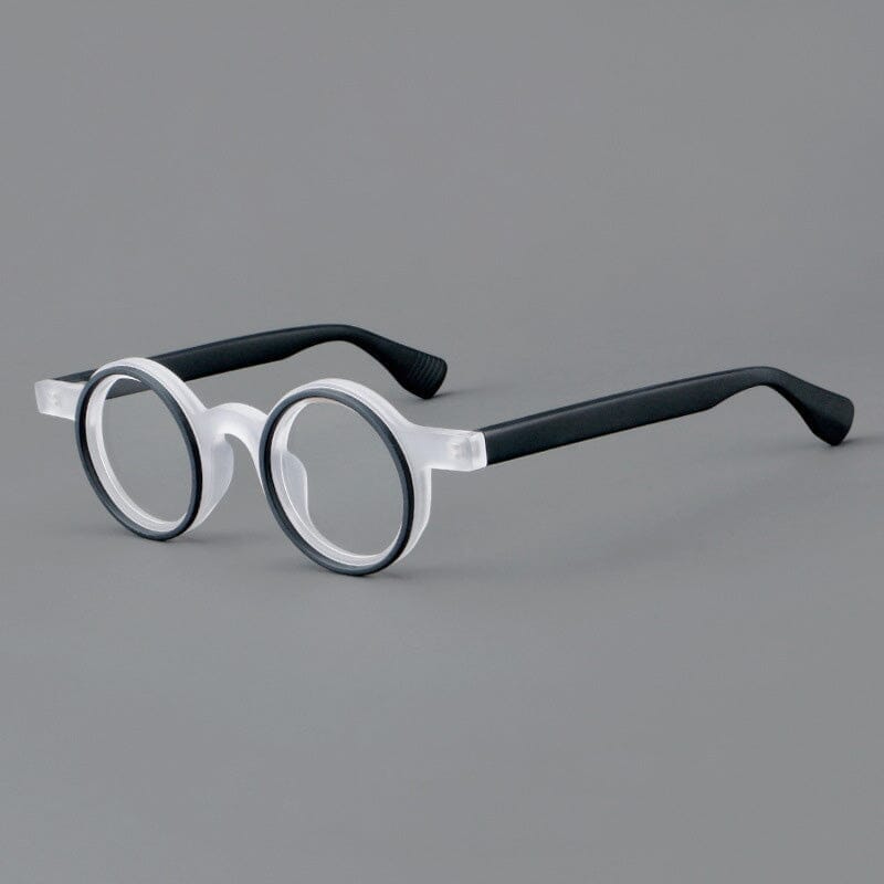 Giusy Round Acetate Eyeglasses Frame Round Frames Southood Black Clear 