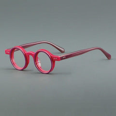 Giusy Round Acetate Eyeglasses Frame Round Frames Southood Rose Red 