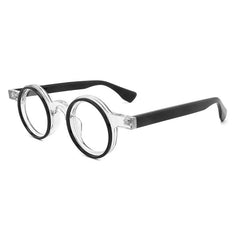 Giusy Round Classical Acetate Handmade Eyeglasses Frame Round Frames Southood Black Clear 