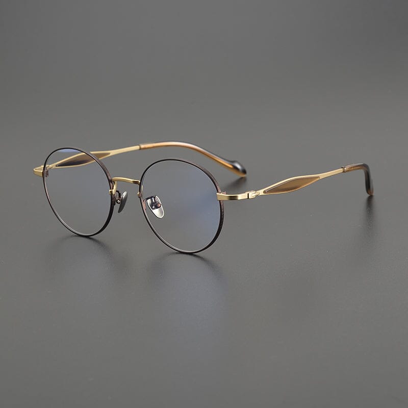 Goro Vintage Big Round Glasses Frame Round Frames Southood Gold Tea 