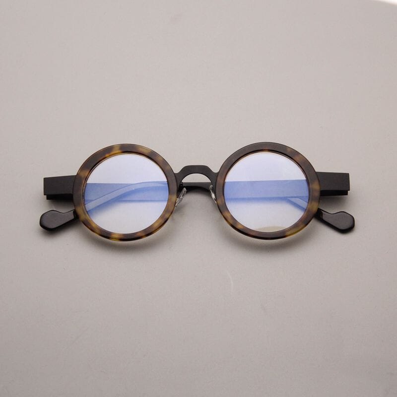 Greg Retro Round Glasses Frame Round Frames Southood Leopard 