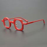 Hagly Vintage Acetate Glasses Frame Geometric Frames Southood Red 