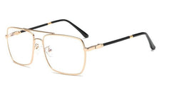 Haley Retro Rectangle Glasses Frames Geometric Frames Southood gold frame black leg 