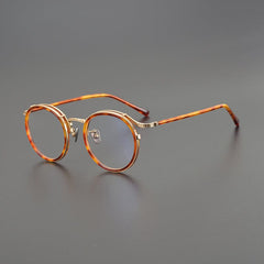 Hamo Vintage Round Glasses Frame Round Frames Southood Leopard 