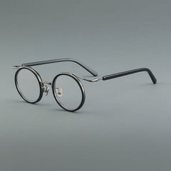 Han Premium Series Vintage Acetate Round Glasses Frame Round Frames Southood Black 