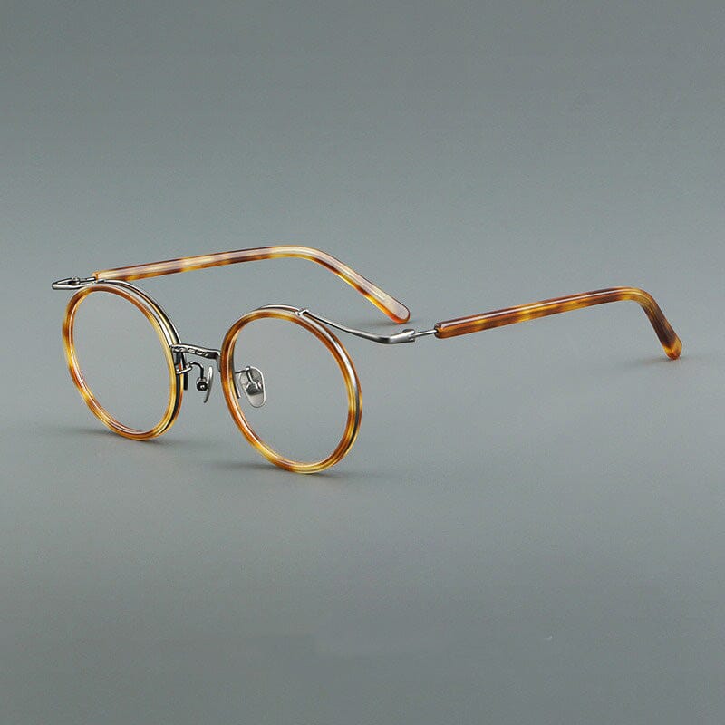 Han Premium Series Vintage Acetate Round Glasses Frame Round Frames Southood Leopard 