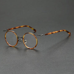 Han Premium Series Vintage Acetate Round Glasses Frame Round Frames Southood Leopard Gun 