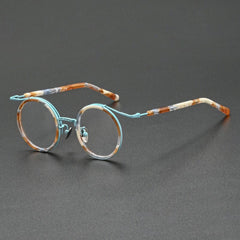 Han Premium Series Vintage Acetate Round Glasses Frame Round Frames Southood Orange Leopard 