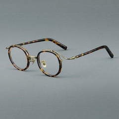 Hank Vintage Acetate Round Glasses Frame Round Frames Southood Leopard Bronze 