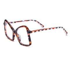Harper Acetate Geometric Glasses Frame Geometric Frames Southood Leopard 