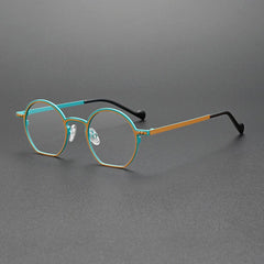 Harsh Retro Titanium Eyeglasses Frame Geometric Frames Southood Brown Green 