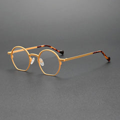 Harsh Retro Titanium Eyeglasses Frame Geometric Frames Southood Brown Yellow 
