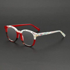 Hood Vintage Acetate Glasses Frame Oval Frames Southood Red Leopard 