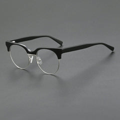 Huerta Acetate Alloy Glasses Frame Oval Frames Southood Black 