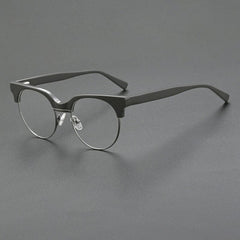 Huerta Acetate Alloy Glasses Frame Oval Frames Southood Gray 