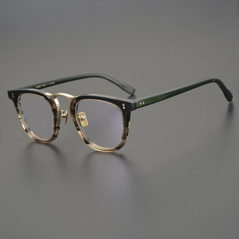 Hugh Retro Titanium Beam Glasses Frame Rectangle Frames Southood Yellow Stripe 