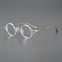 Hugo Vintage Acetate Titanium Eyeglasses Frame Round Frames Southood Transparent 