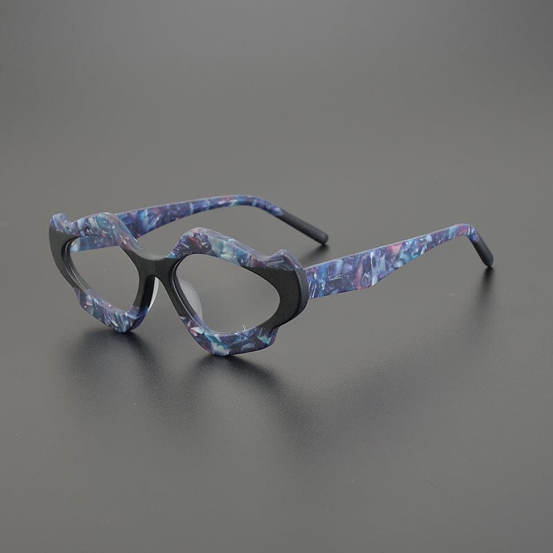 Ines Acetate Unique Glasses Frame Geometric Frames Southood Matte Blue 