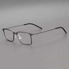Ismail Ultra light Titanium Geometric Glasses Frame Rectangle Frames Southood Grey 