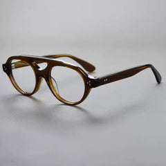 Israel Vintage Acetate Eyeglasses Frame Aviator Frames Southood Brown 