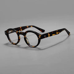 Jade Retro Round Acetate Optical Frame Round Frames Southood Black Leopard 