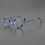 Jago Titanium Acetate Round Glasses Frame Round Frames Southood Blue 