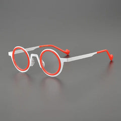 Jago Titanium Acetate Round Glasses Frame Round Frames Southood White 