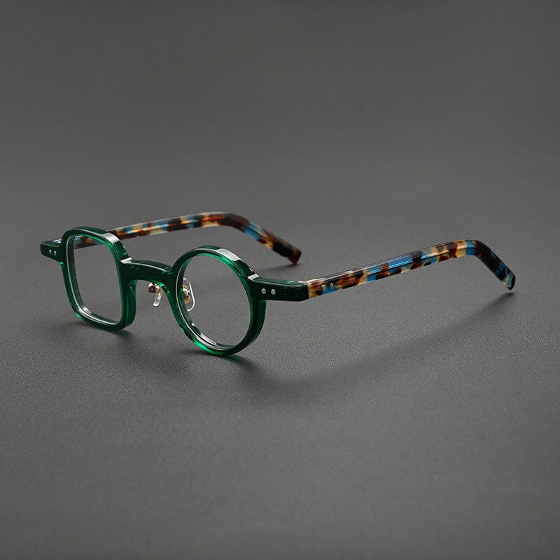 Jain Unique Acetate Glasses Frame Geometric Frames Southood Green Leopard 
