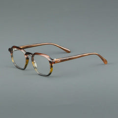 Jakub Vintage Acetate Glasses Frame Geometric Frames Southood Brown Yellow Gray 