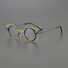 Jamal Colorful Titanium Glasses Frame Geometric Frames Southood Leopard 