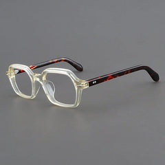 Janus Retro Acetate Glasses Frame Rectangle Frames Southood Yellow leopard 