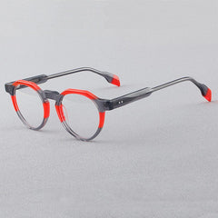 Janus Retro Acetate Glasses Frame Round Frames Southood Gray red 
