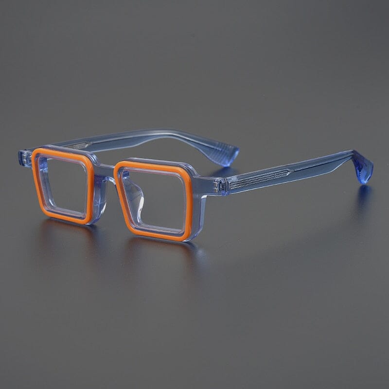 Jarel Square Personalized Acetate Eyeglasses Frame Rectangle Frames Southood Blue 