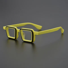 Jarel Square Personalized Acetate Eyeglasses Frame Rectangle Frames Southood Yellow 