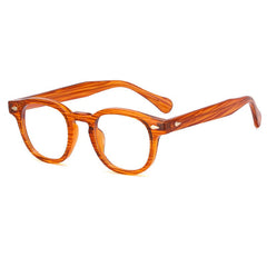 Jason Vintage Round Glasses Frame Round Frames Southood Brown stripe 