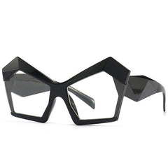 Jenny Oversized Irregular Square Glasses Frame Geometric Frames Southood C1 black clear 