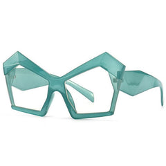 Jenny Oversized Irregular Square Glasses Frame Geometric Frames Southood C2 cyan clear 