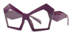 Jenny Oversized Irregular Square Glasses Frame Geometric Frames Southood C6 purple clear 