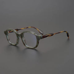Jerome Vintage Acetate Glasses Frame Rectangle Frames Southood Green stripe 