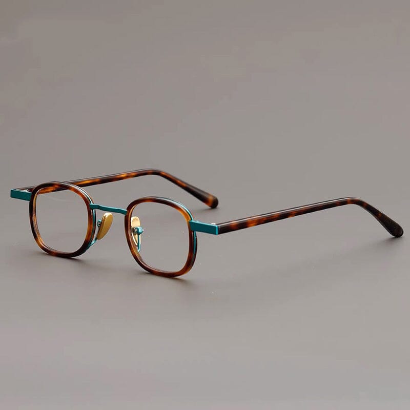 Jeter Acetate Alloy Glasses Frame Rectangle Frames Southood Leopard Green 