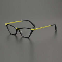 Jo Retro Acetate Eyeglasses Frame Cat Eye Frames Southood Yellow Black 