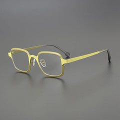 Joben Square Titanium Glasses Frame Rectangle Frames Southood Dark Yellow 