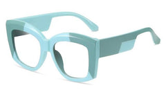 Jocelyn Oversized Unique Splicing Glasses Frame Geometric Frames Southood blue green clear 