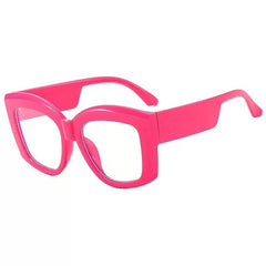 Jocelyn Oversized Unique Splicing Glasses Frame Geometric Frames Southood Rose Red 
